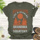 Bigfoot Grandma Graphic Tee – Unique Nature Lover Gift Shirt - green