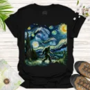 Bigfoot Starry Adventure Tee – Unique Night Sky Graphic Shirt - black