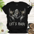 Rockin’ Bigfoot Tee – Funny Music Lover Graphic Shirt - black