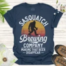 Sasquatch Beer Time T-Shirt – Funny Bigfoot Drinking Tee- blue