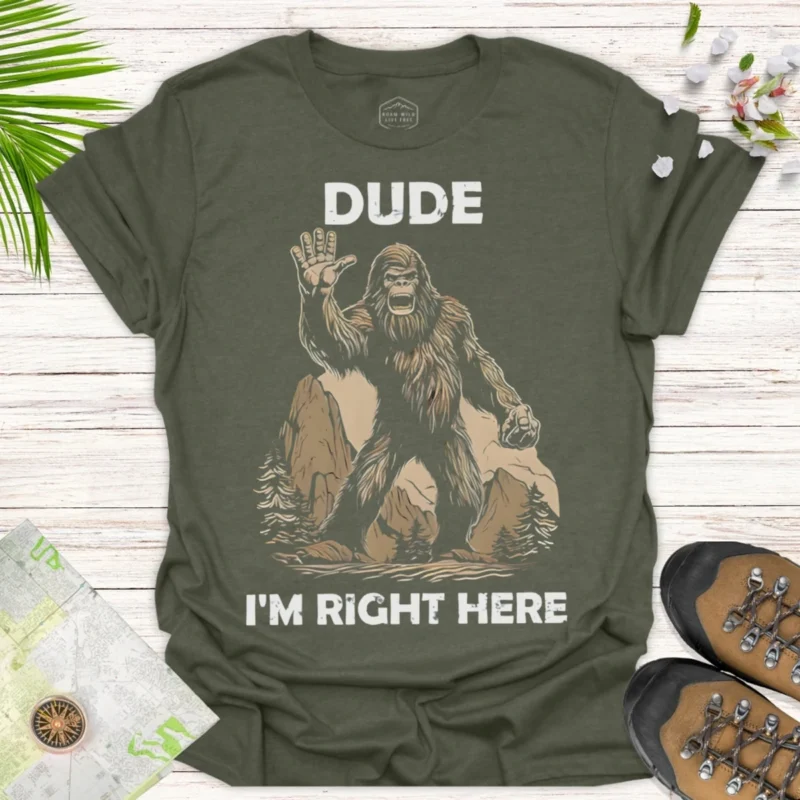 Sasquatch Humor T-Shirt – Funny Bigfoot Gift Idea Tee - green